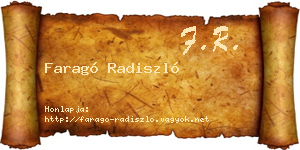 Faragó Radiszló névjegykártya